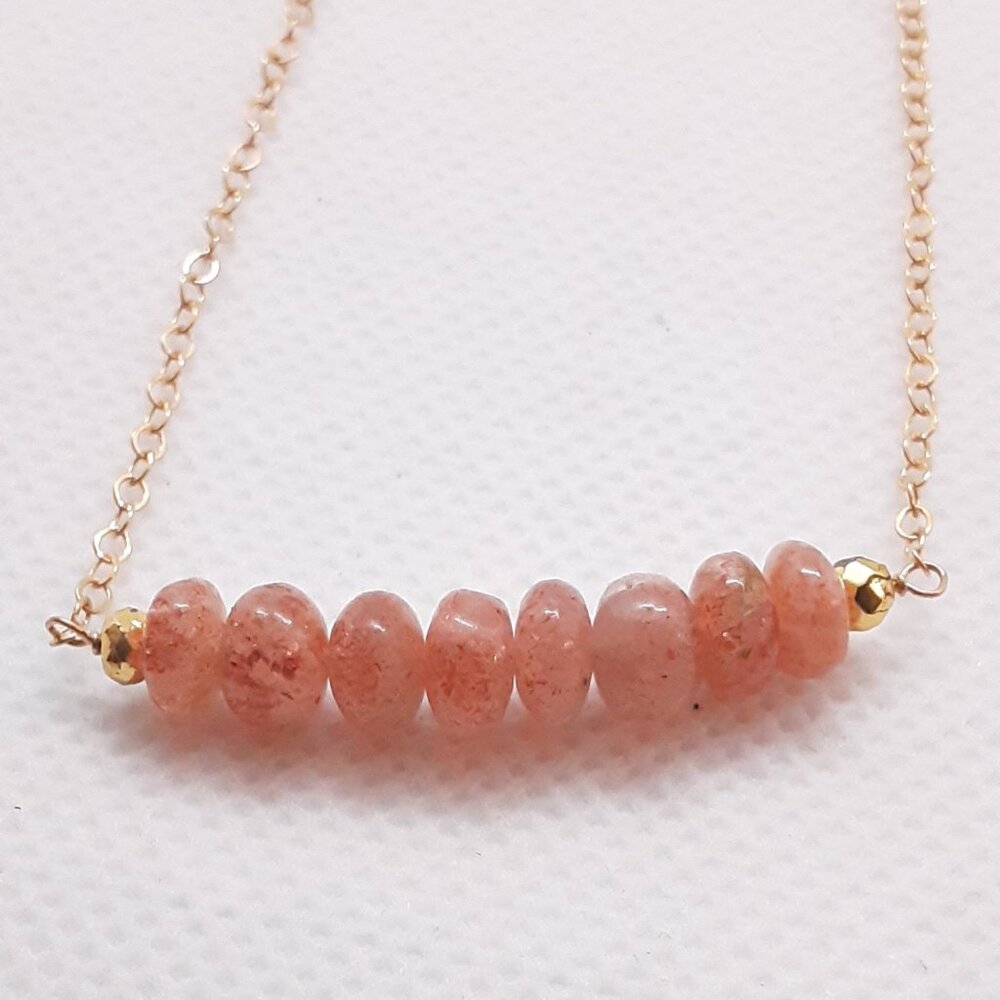 NEW genuine stone 14kt gf necklace